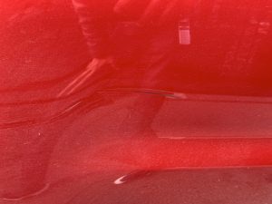 shiny red car paint